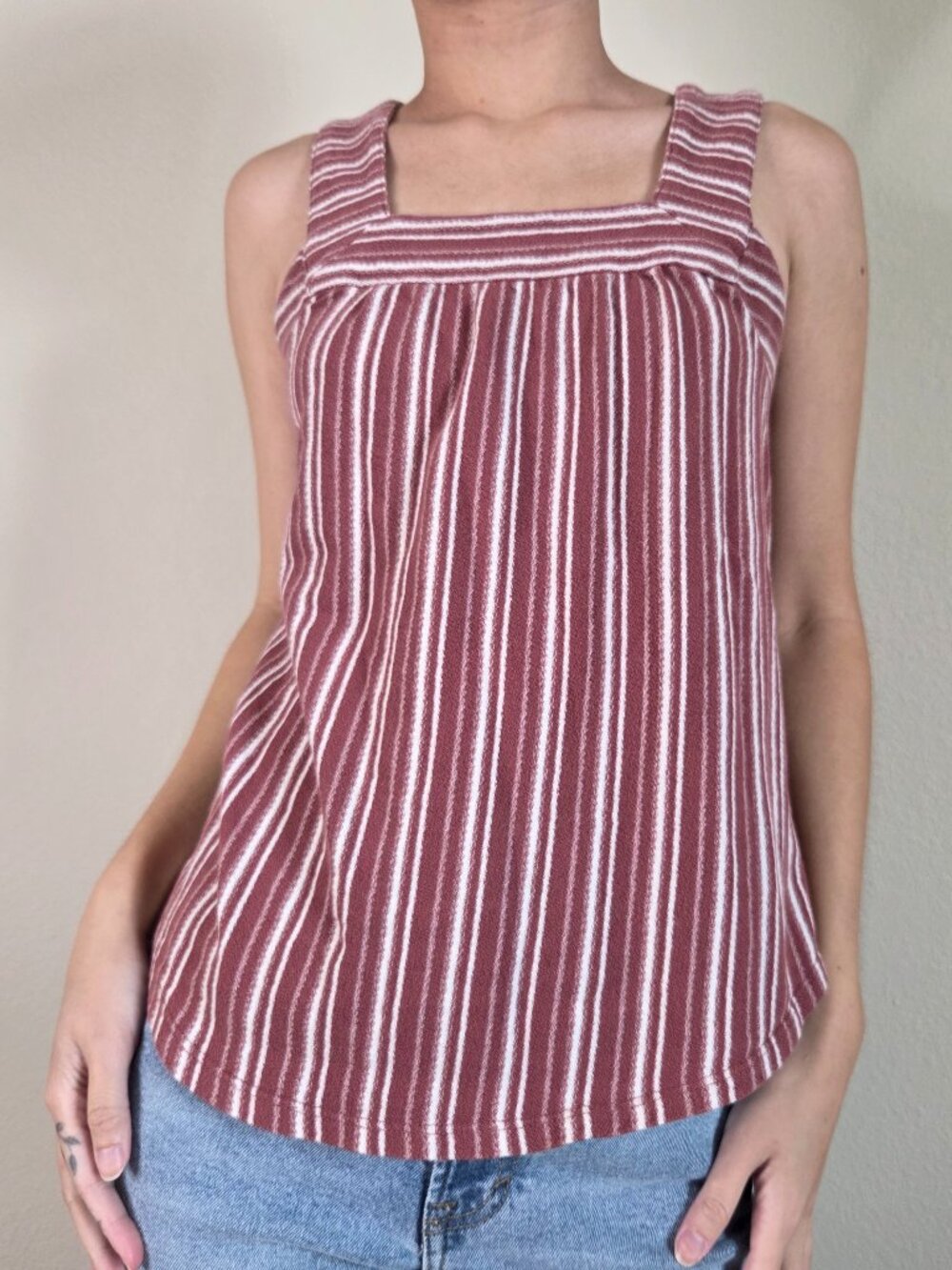 Lucky Brand Red and White Striped Tank Top - XS